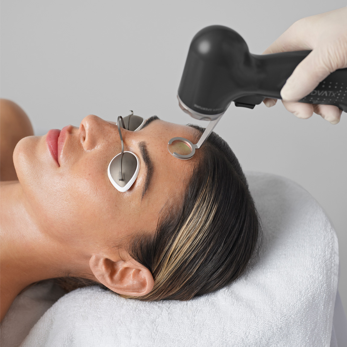 Woman having a laser treatment