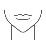 simple line drawing of a woman's jaw