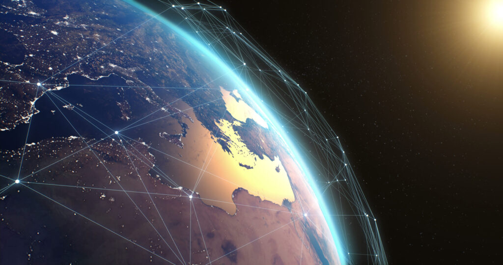 Connected network surrounding Earth