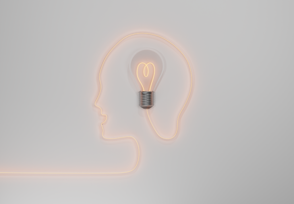 Lightbulb inside human head