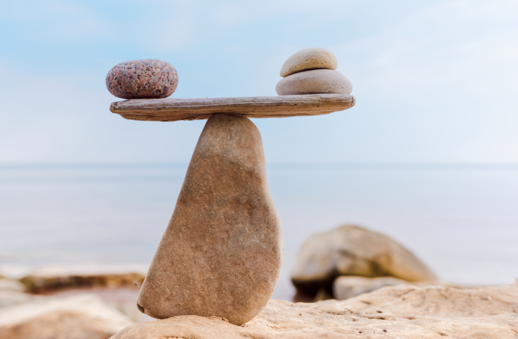 Stones on beach forming a natural bridge structure