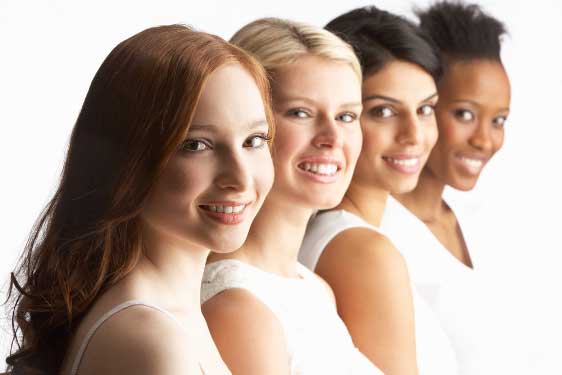 women of all skin colours